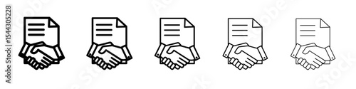 Contract icon black and white vector sign