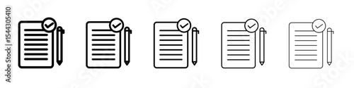 Contract signing icon black and white vector sign