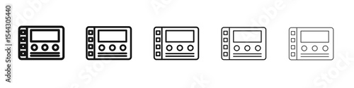 Control panel icon black and white vector sign