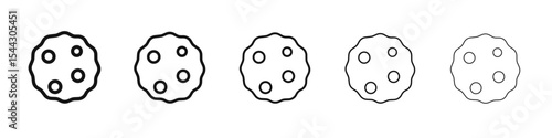 Cookie icon black and white vector sign