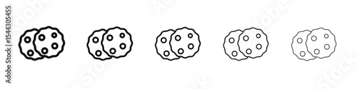 Cookie icon black and white vector sign