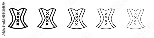 Corset icon black and white vector sign