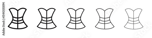 Corset icon black and white vector sign
