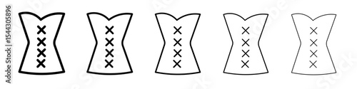 Corset icon black and white vector sign