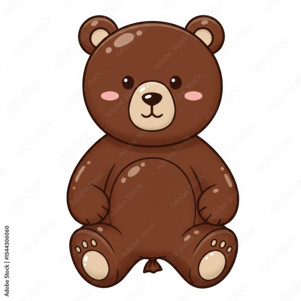 Obraz premium Cute Brown Cartoon Bear Illustration