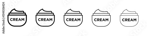 Cream jar icon black and white vector sign