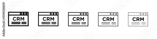 crm icon black and white vector sign