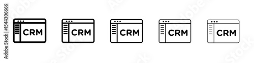 crm icon black and white vector sign