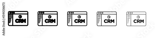 crm icon black and white vector sign