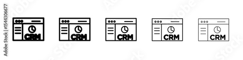 crm icon black and white vector sign