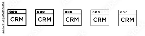 crm icon black and white vector sign