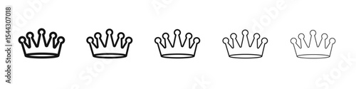 Crown icon black and white vector sign