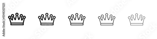 Crown icon black and white vector sign