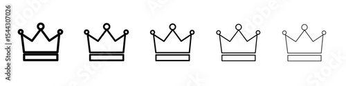Crown icon black and white vector sign