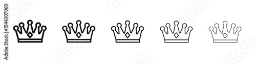 Crown icon black and white vector sign