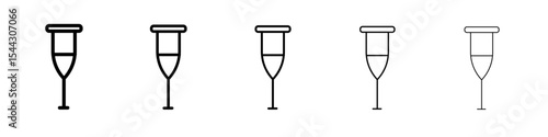 crutches icon black and white vector sign
