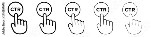 CTR icon black and white vector sign
