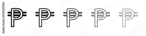Cuba peso icon black and white vector sign