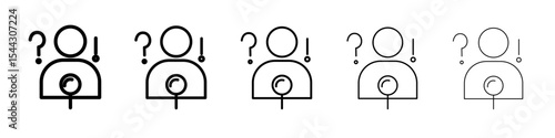 Curiosity icon black and white vector sign