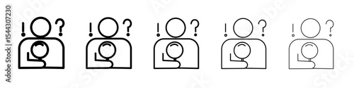 Curiosity icon black and white vector sign