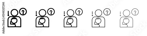 Curiosity icon black and white vector sign