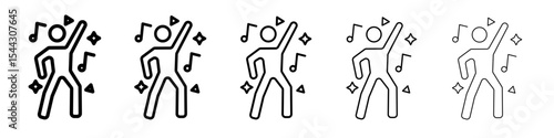 dance icon black and white vector sign