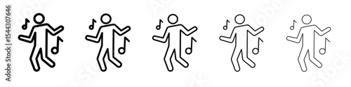 dance icon black and white vector sign