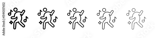 dance icon black and white vector sign