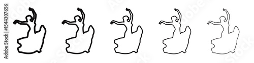 dance icon black and white vector sign