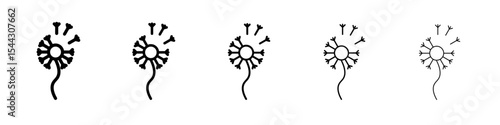 dandelion icon black and white vector sign