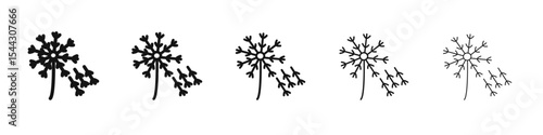dandelion icon black and white vector sign