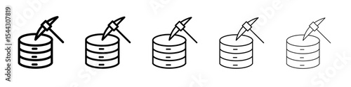 Data Mining icon black and white vector sign