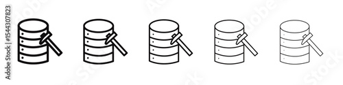 Data Mining icon black and white vector sign