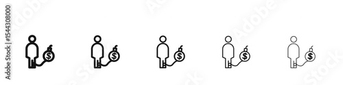 Debt holders icon black and white vector sign
