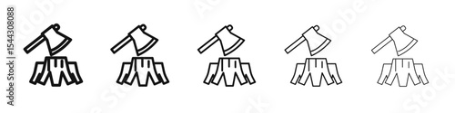 Deforestation icon black and white vector sign