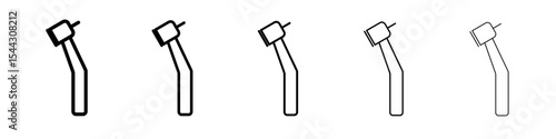 Dental drill icon black and white vector sign