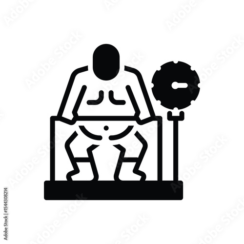 Black solid  icon for excess weight