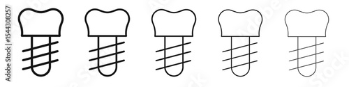 Dental implants icon black and white vector sign