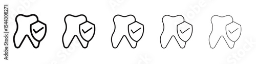 Dental Protection for 24 Hours icon black and white vector sign