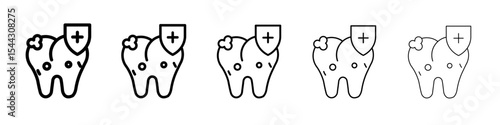 Dental Protection for 24 Hours icon black and white vector sign