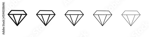 Diamond icon black and white vector sign