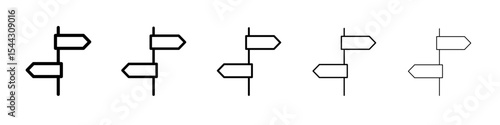 Directions icon black and white vector sign