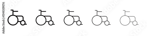 Disability Wheel Chair Icon black and white vector sign