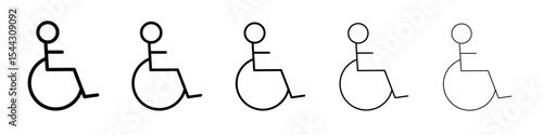Disability Wheel Chair Icon black and white vector sign