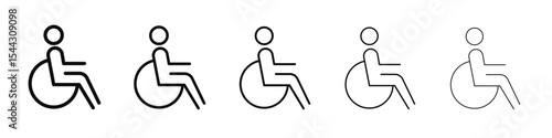 Disability Wheel Chair Icon black and white vector sign