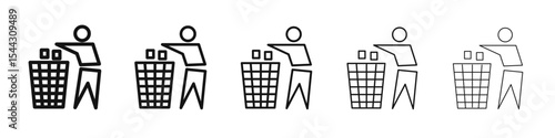 Do not litter icon black and white vector sign