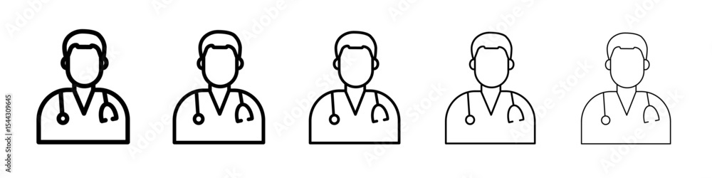 Fototapeta premium Doctor icon black and white vector sign
