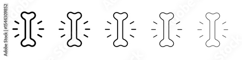 Dog bone icon black and white vector sign