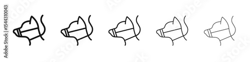 Dog muzzle icon black and white vector sign