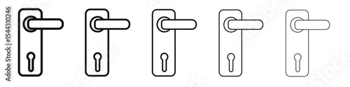 Door knob icon black and white vector sign
